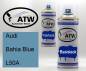Preview: Audi, Bahia Blue, L50A: 400ml Sprühdose + 400ml Klarlack - Set, von ATW Autoteile West.